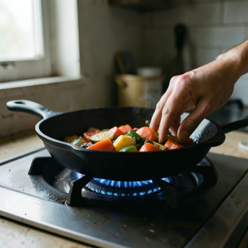 The first pass, in the pan